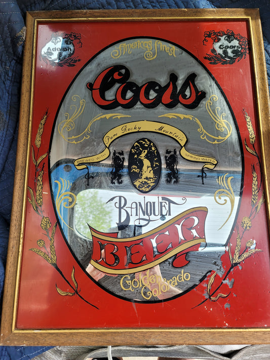 Vintage Coors Banquet Beer Mirror