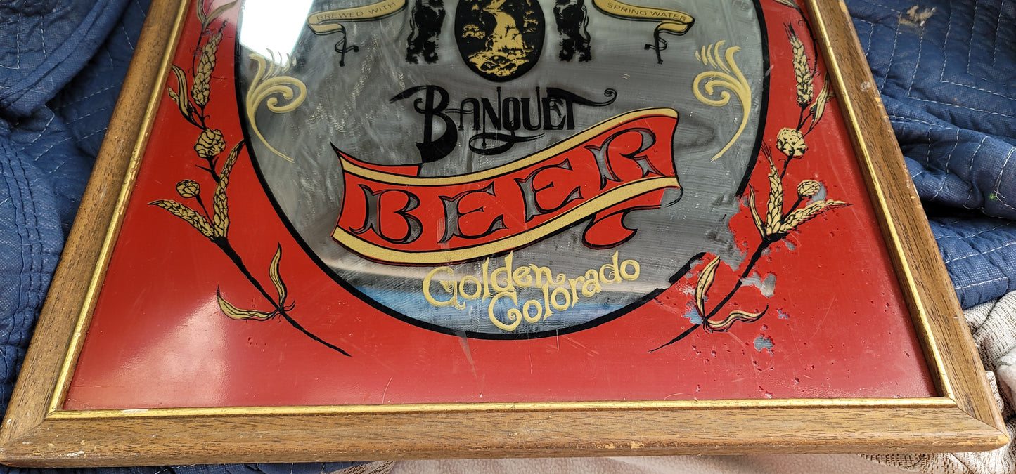 Vintage Coors Banquet Beer Mirror