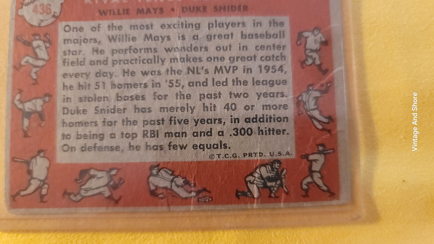 1958 Rival Sluggers Willie May - Duke Snyder