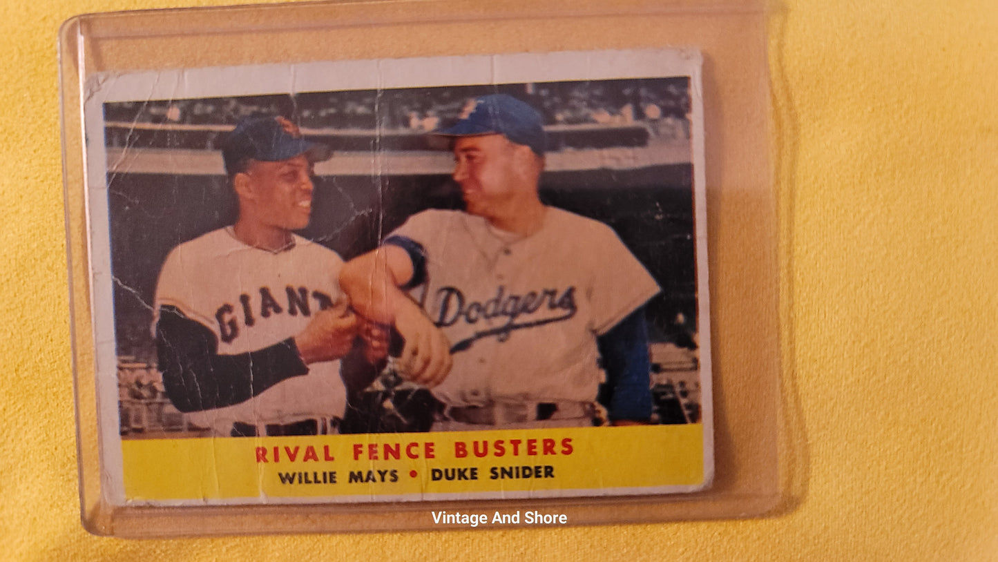 1958 Rival Sluggers Willie May - Duke Snyder