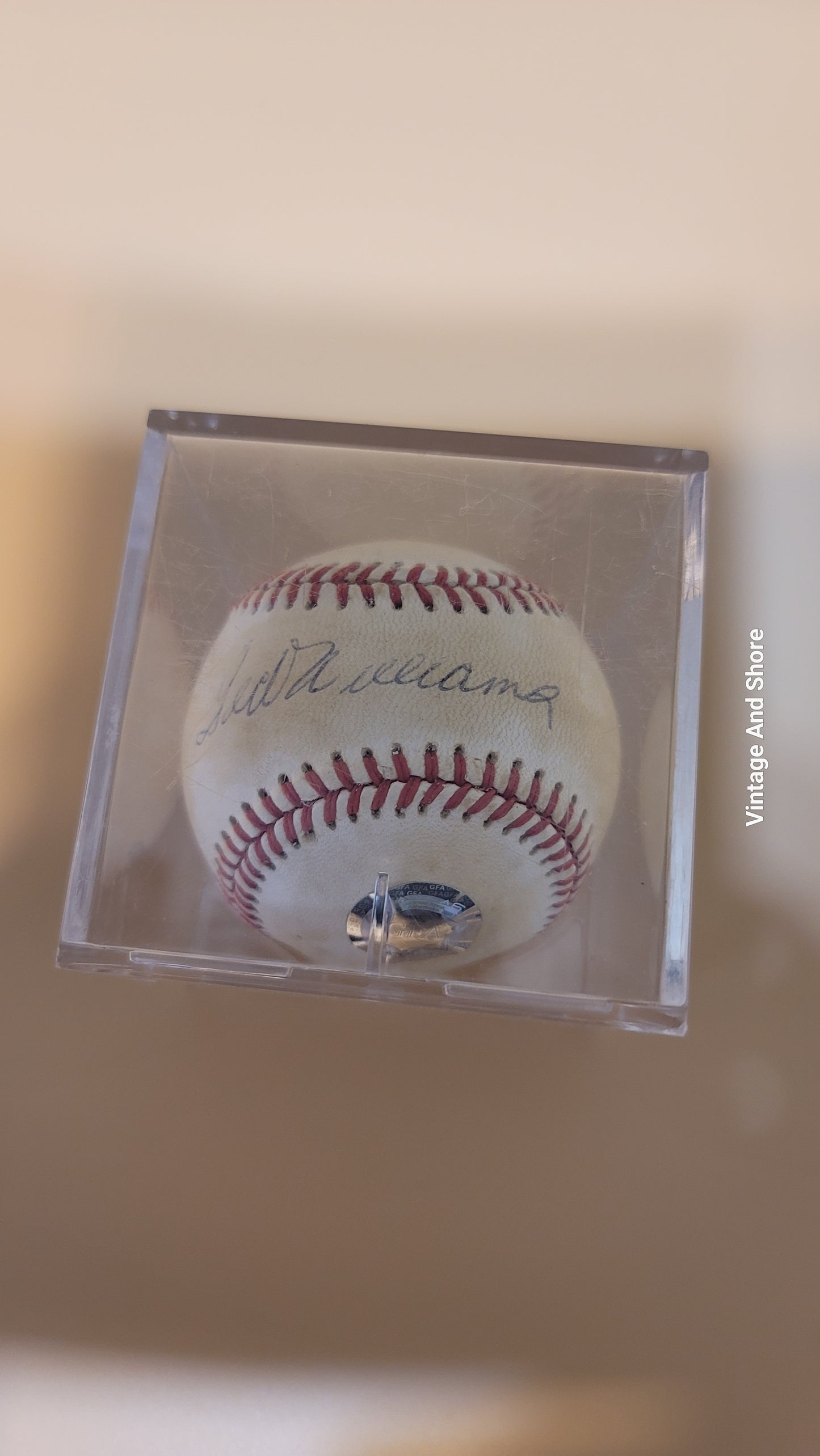 Ted Williams Autographed Basbeball With GFA COA